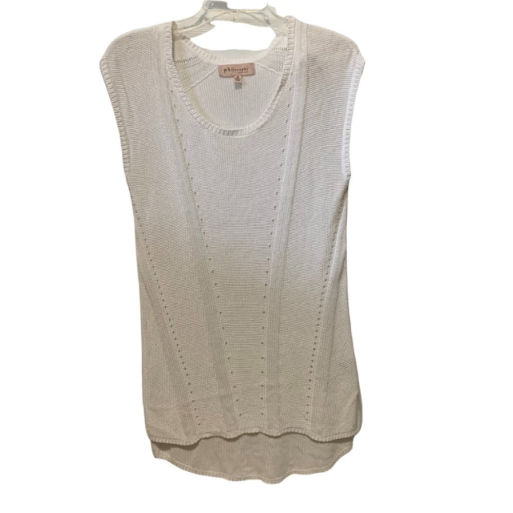 Philosophy Open Weave High Low Sweater Tunic Medium - Picture 1 of 7